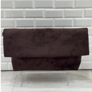NWT Rylee Brown Suede Clutch